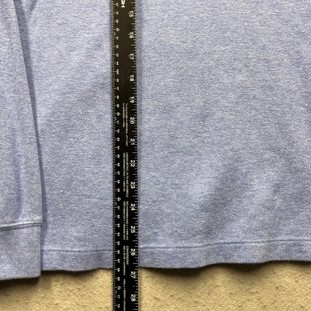 Polo Ralph Lauren Mens Large Light Blue Estate Rib Cotton Quarter Zip Pullover